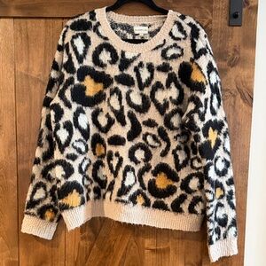 Silverflint fuzzy leopard sweater